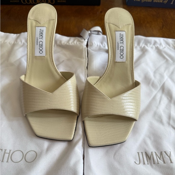 NEW Jimmy Choo Women's Skye 70 Block Heel Snake Embossed Sandals 
with dust bags - Picture 7 of 16